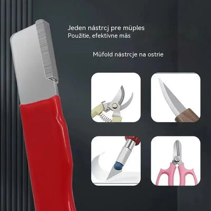 🔪【2-dílná sada】Přenosný rychlobrusný nástroj na nože, vhodný na zahradní nůžky, kuchyňské nože a škrabky.