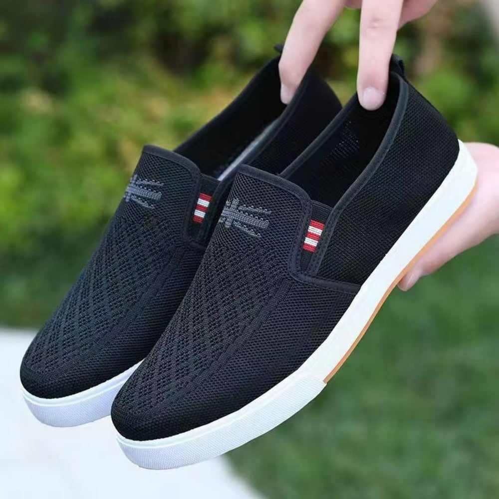 Nowe buty męskie typu flyknit, oddychające buty z materiału, antypoślizgowe i odporne na zużycie-4257248