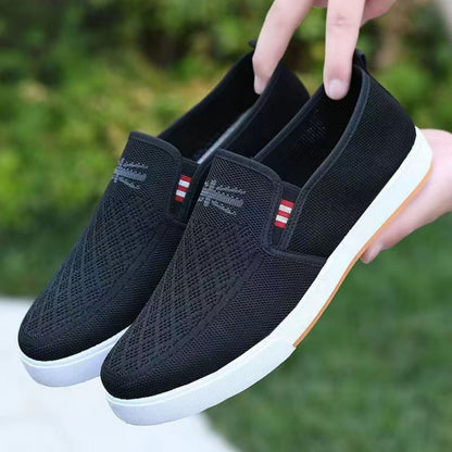 Nowe buty męskie typu flyknit, oddychające buty z materiału, antypoślizgowe i odporne na zużycie-4257248