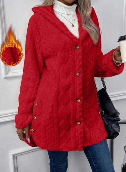 Chaqueta cálida para mujer con forro polar para otoño e invierno, con capucha y reversible. (Tallas S-5XL) 4174836
