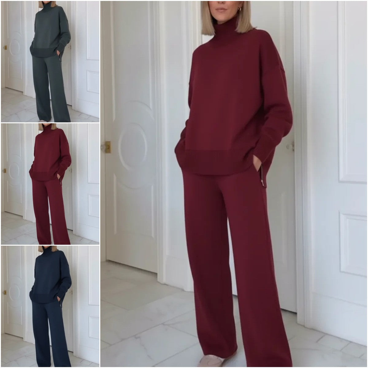 Oferta ograniczona czasowo: 50% zniżki! ⏰ Komplet damski z golfem (S-3XL) 👚👖 4191648