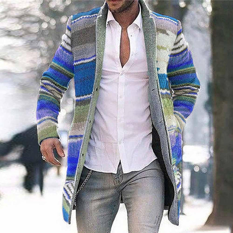 🔥【S-5XL】Chaqueta tipo cárdigan con estampado de longitud media 4152921