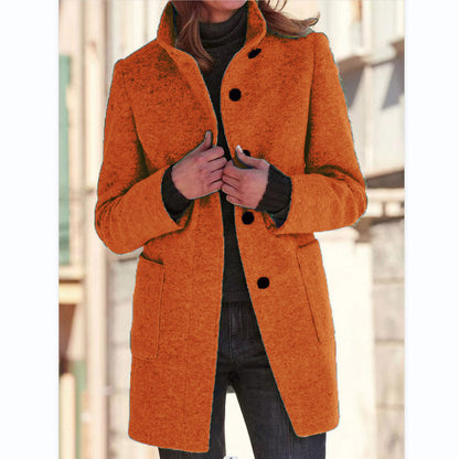 🔥 Poslední den – sleva 50 % 🔥【S–5XL】 Novinka podzim/zima 2026: Elegantní dámský vlněný kabát v retro stylu, jednobarevný