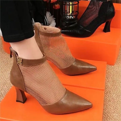 👠【35-40】Sandały z miękkiej skóry i siateczki na wiosnę i lato 2025-3981791