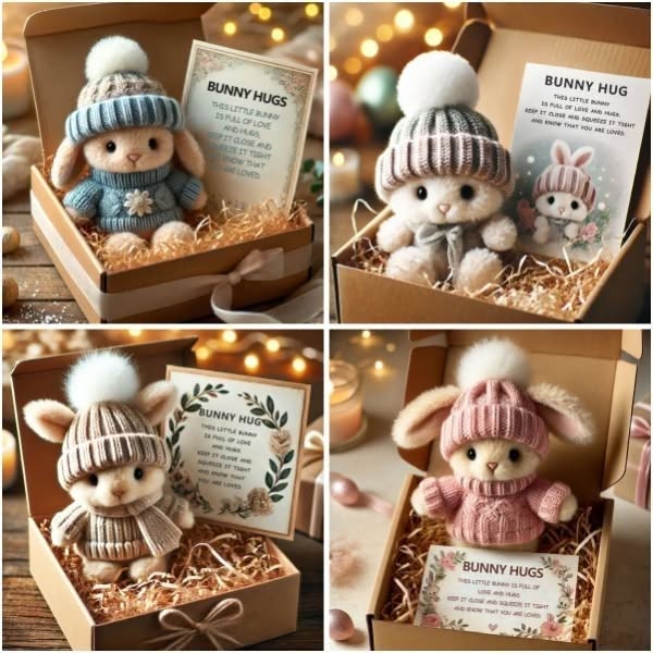 🔥【Kup 1 i otrzymaj 1 gratis】🎉Cotygodniowe promocje🐇Mini Hug Bunny, ręcznie robiony, uroczy prezent wielkanocny🎁-4043959