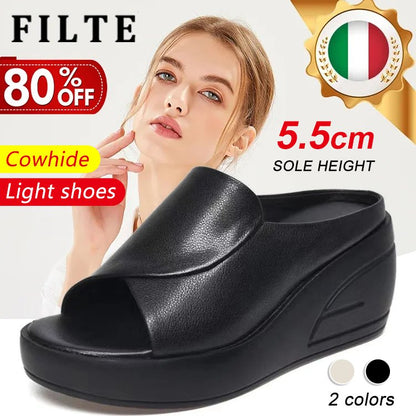 💥【30% ZNIŻKI】🔥[Obcas 5,5 cm] 【35-42】Sandały na koturnie z miękką podeszwą-4239963