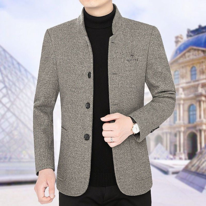 ⛄️🤗【M--4XL】🔥 Nové sako s klopou, pánský vlněný svetr z tlustého sametu, podzimní a zimní