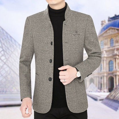 ⛄️🤗【M--4XL】🔥 Nové sako s klopou, pánský vlněný svetr z tlustého sametu, podzimní a zimní