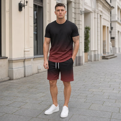 💥【S-6XL】Kontrasztos színű sport szett | Gyorsan száradó, rugalmas, nyári sokoldalú férfi szett
