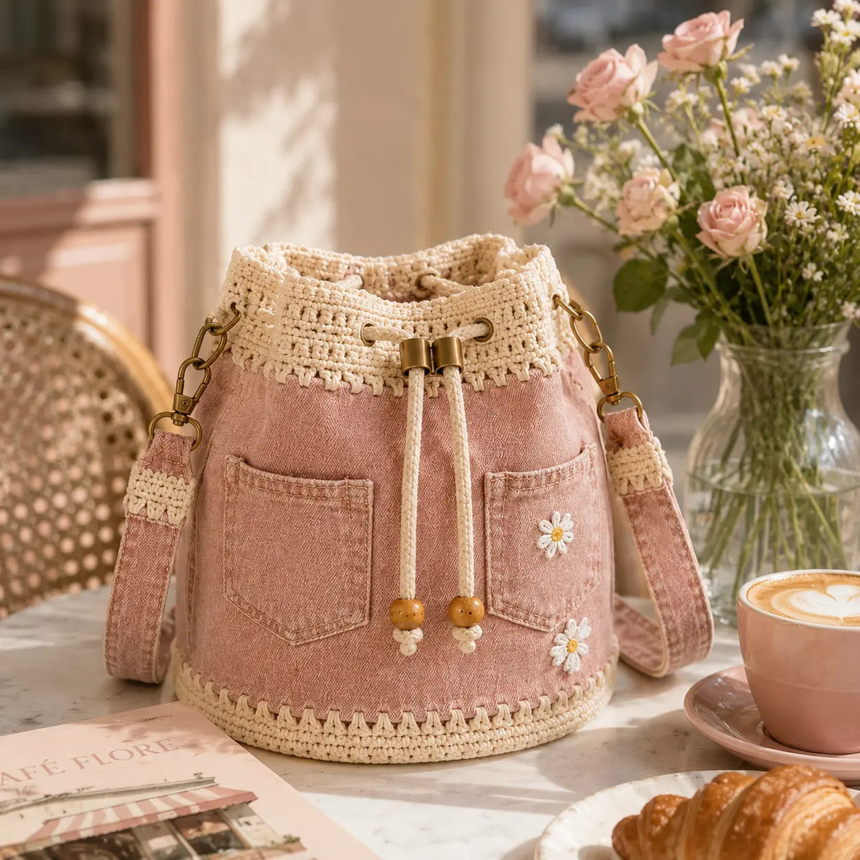 ✨ Boho tkaná džínová taška, hodí se ke každému outfitu ✨ Platba na dobírku