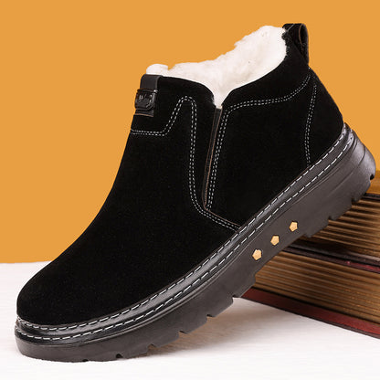🔥Nowe, bawełniane buty męskie w dużych rozmiarach, zimowe, szyte ręcznie, antypoślizgowe, odporne na zimno, grube, ciepłe i podszyte polarem.-4172368