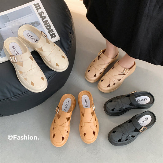 【36-41】2024 Nowe, jesienne, wygodne modne sandały w kolorze nude-3723831