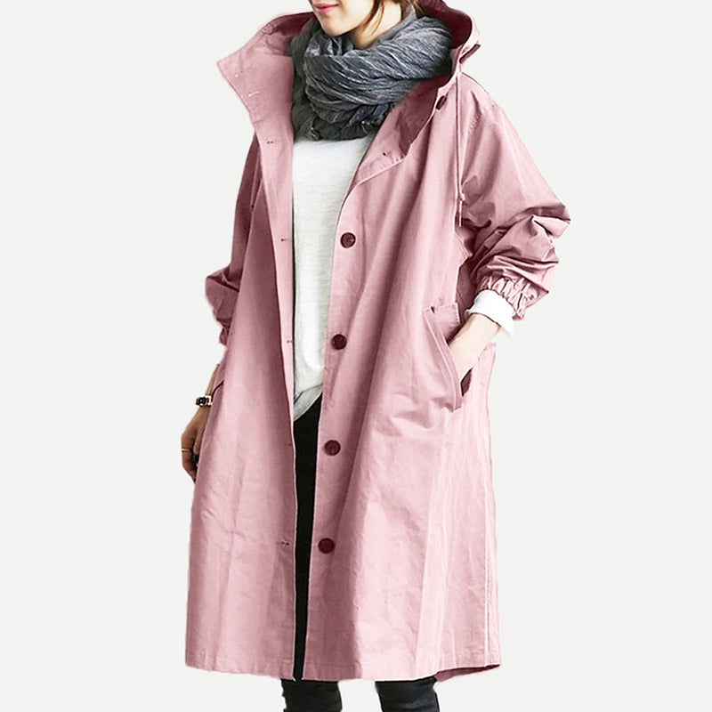 🥼【S-5XL】Nowa jesienna, długa, plus-size, swobodna wiatrówka damska, codzienna moda-4109896