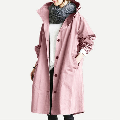 🥼【S-5XL】Nowa jesienna, długa, plus-size, swobodna wiatrówka damska, codzienna moda-4109896