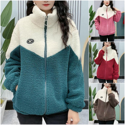 🔥🐏【M-4XL】Zimowa kurtka polarowa, kurtka bawełniana, wzmocniona kurtka bawełniana z wełny jagnięcej, ciepła kurtka-4126018