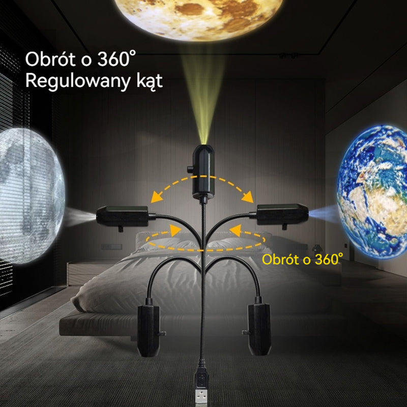 ✨✨★★Gwiaździsta nocna lampka, światło księżyca, kreatywna nocna lampka LED do sypialni, światło projekcyjne-4173161