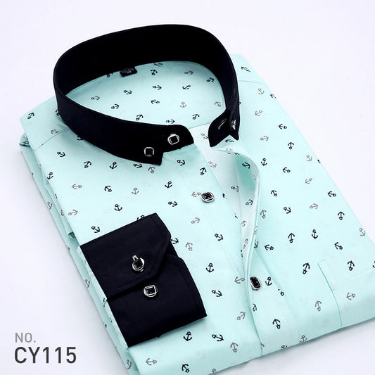 👔2024 Nowa oddychająca biznesowa koszula z nadrukiem casual dla mężczyzn nowa-3702810