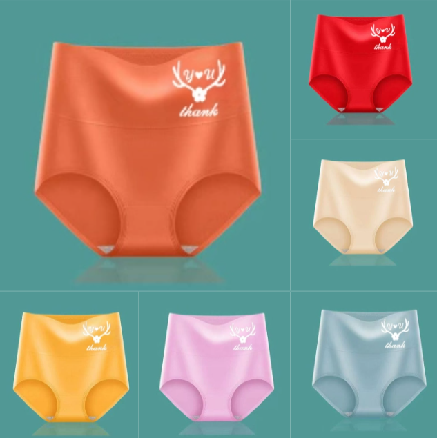 💖 【Balení 6 kusů】Kalhoty s vysokým pasem a zvednutím boků, prémiová bavlna ✨️ (45-95 kg) 4209647
