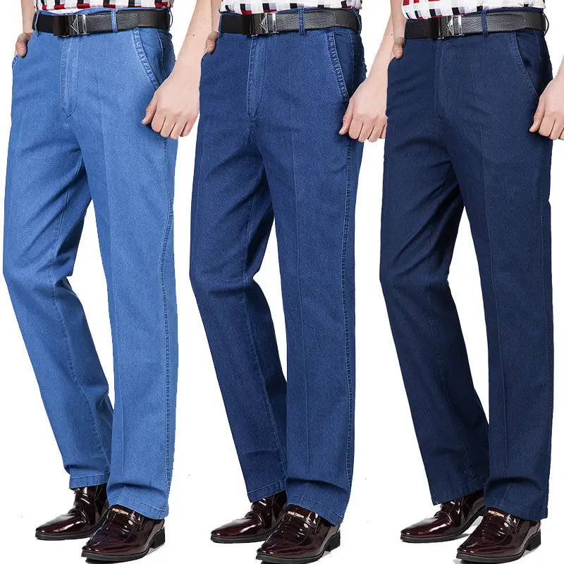✨👖【55-110KG】Pánské lehké prodyšné elastické ležérní džíny