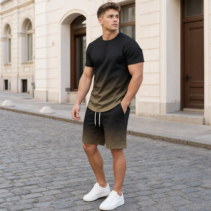 💥【S-6XL】Kontrasztos színű sport szett | Gyorsan száradó, rugalmas, nyári sokoldalú férfi szett