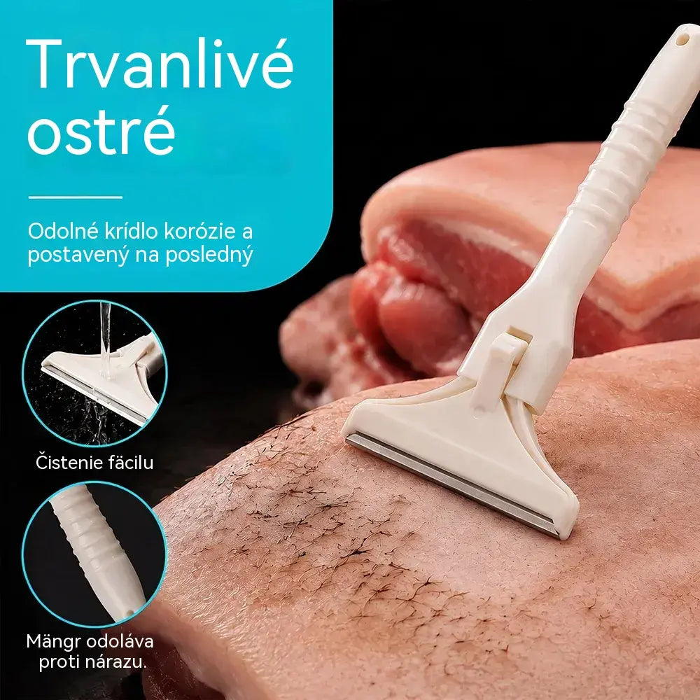 【2 rukojeti + 20 čepelí】✂️ Víceúčelový holicí strojek na prasata a jehňata – Ocelová čepel na odstraňování chlupů, odmašťování a čištění pokožky 🥩