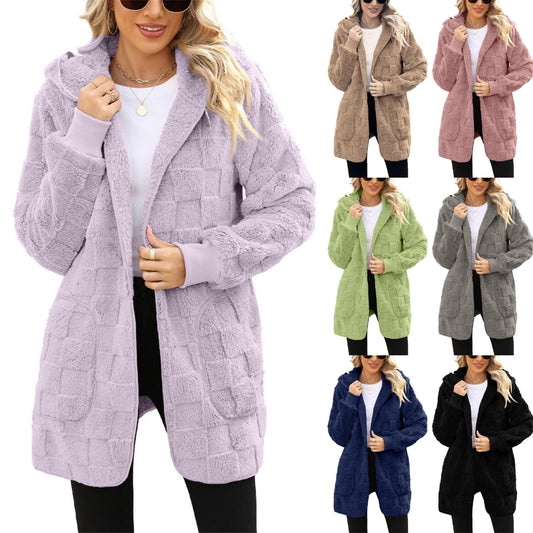 ❄️[Tallas S-5XL]🌸Nueva colección de invierno: Chaqueta casual para mujer con forro de franela a cuadros 4159887