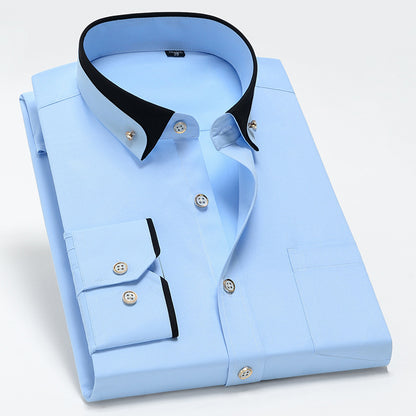 【S-4XL】Nueva camisa de negocios transpirable de moda casual para hombres