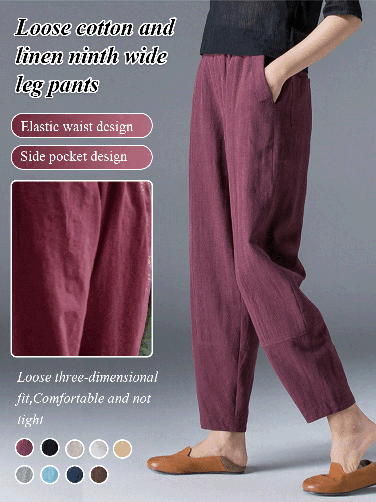 【Kup jedno drugie otrzymasz gratis】🔥【S~5XL】bawełniane swobodne damskie spodnie, duży rozmiar luźne spodnie haremowe.-4050172