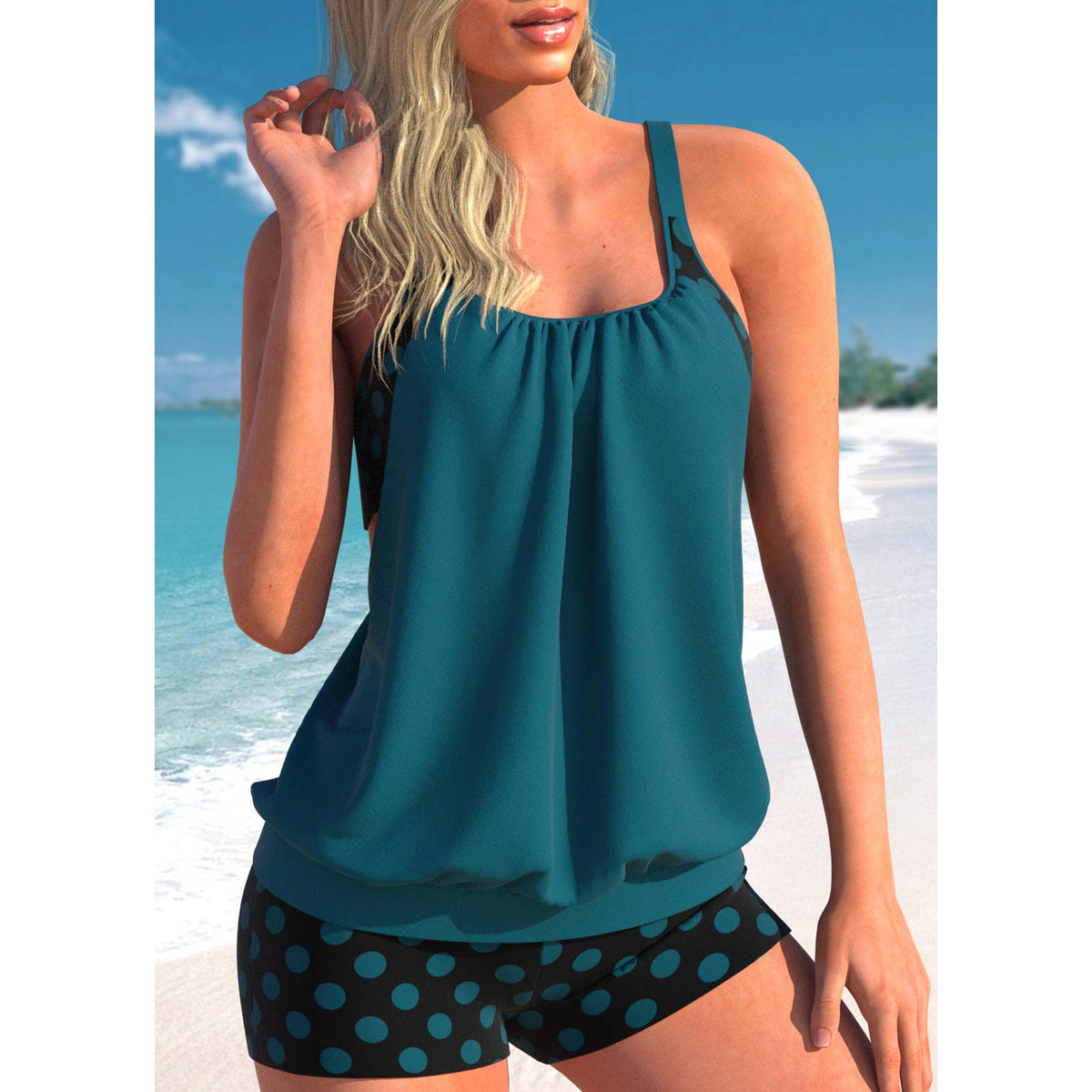 👙【S-5XL】🌊 Dámské dvoudílné boxerky s potiskem🏊‍♀️