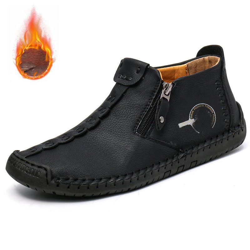 Męskie buty marki Dr. Martens, zapinane na suwak, z podszewką z futra, szyte ręcznie.【38-48】-4211274