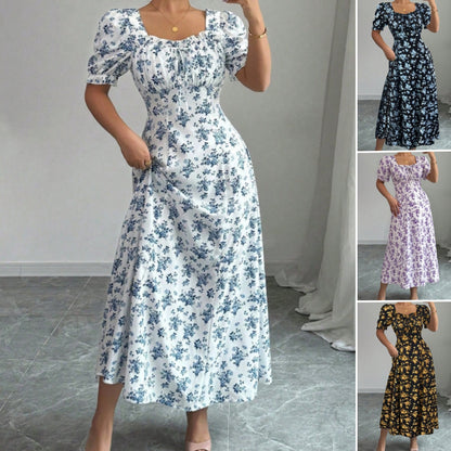 👗Poslední den akce -50%! 【S-2XL】Elegantní letní šaty s květinovým potiskem, vzdušné a pohodlné, snadno se stylizují, zeštíhlují postavu.