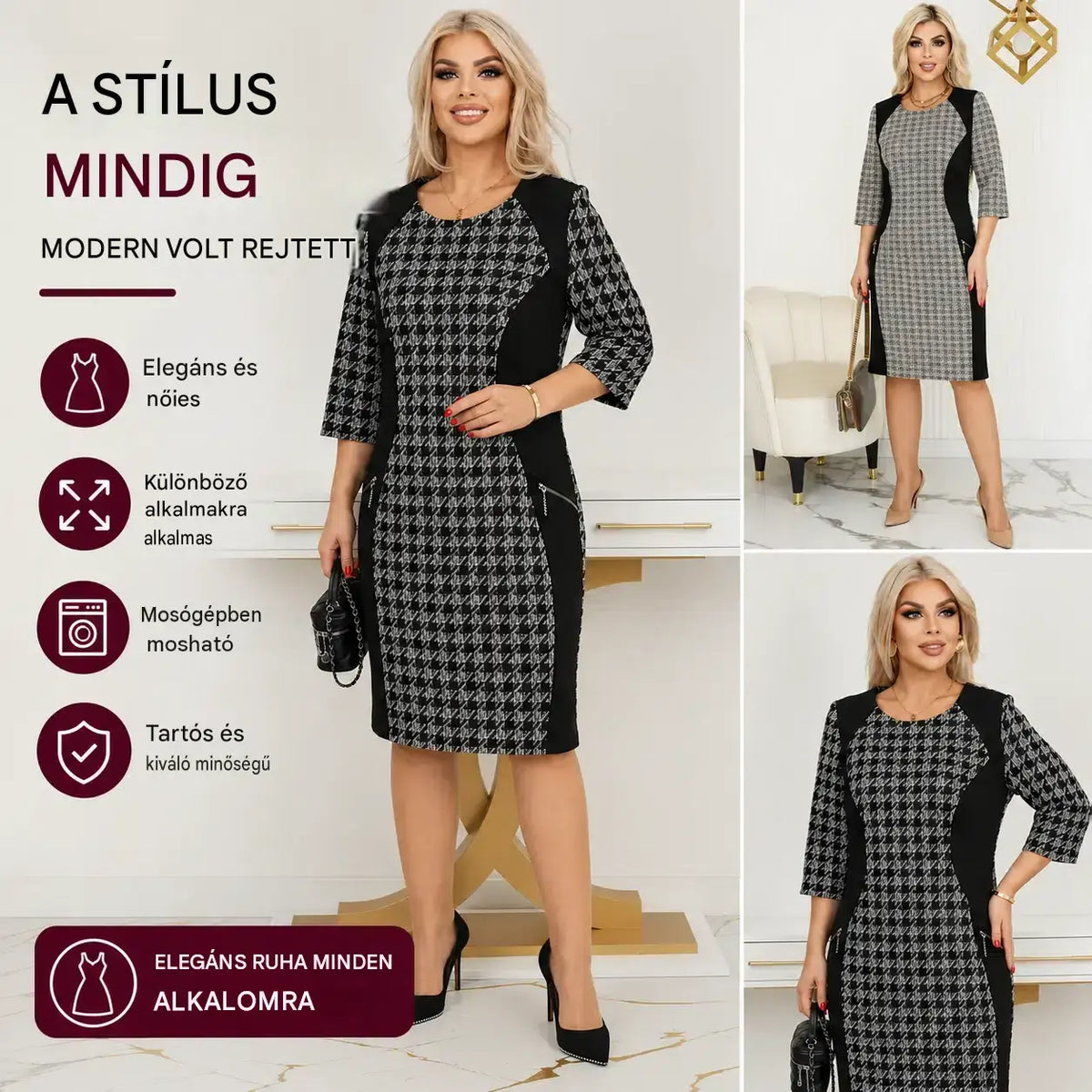 💜💚【S-5XL】Kiváló minőségű, modern ruha