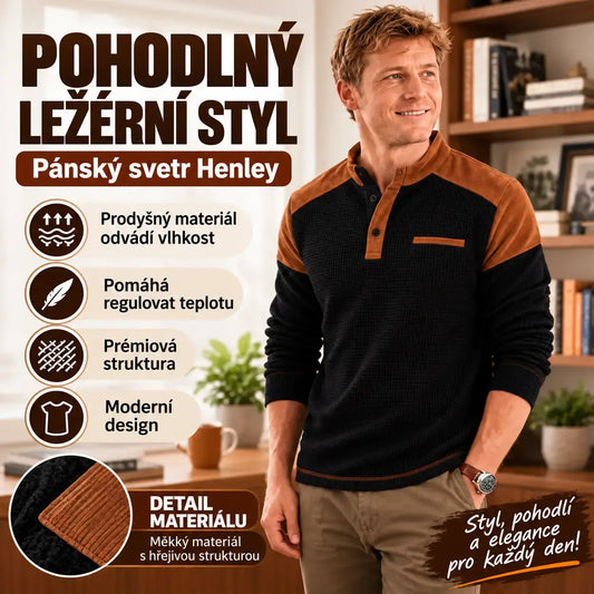 👕【S–3XL】 Pánská mikina s vysokým límcem a vaflovou strukturou ✨🧥