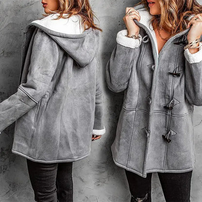 💕Sezónní výprodej – sleva 50 % 🔥【S–5XL】Dámská nadměrná velikost podzimní a zimní zateplená bunda s kožešinovým límcem