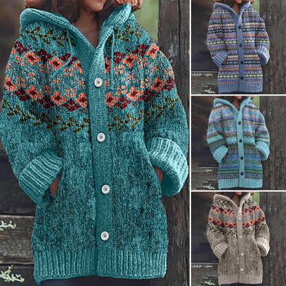 🔥🧥【S~5XL】✨Nowa jesienno-zimowa elegancka kolorowa kurtka z kapturem w stylu retro 4176921