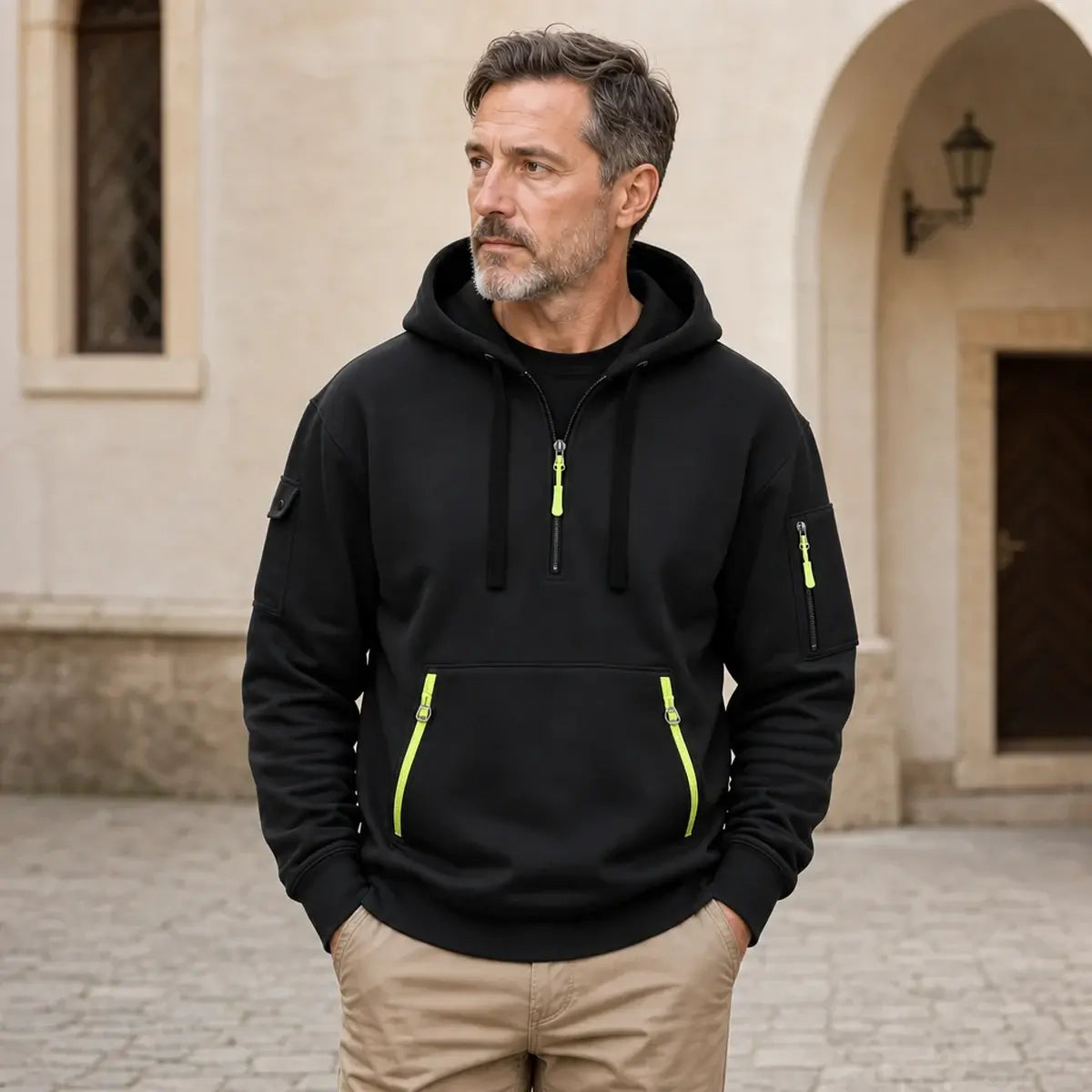 🍂【S-5XL】Praktická mikina s kapucí a zipem – lehký materiál, opticky zeštíhlující střih, vhodná do kanceláře i na běžné nošení