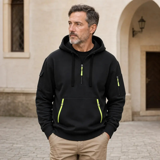 🍂【S-5XL】Praktická mikina s kapucí a zipem – lehký materiál, opticky zeštíhlující střih, vhodná do kanceláře i na běžné nošení