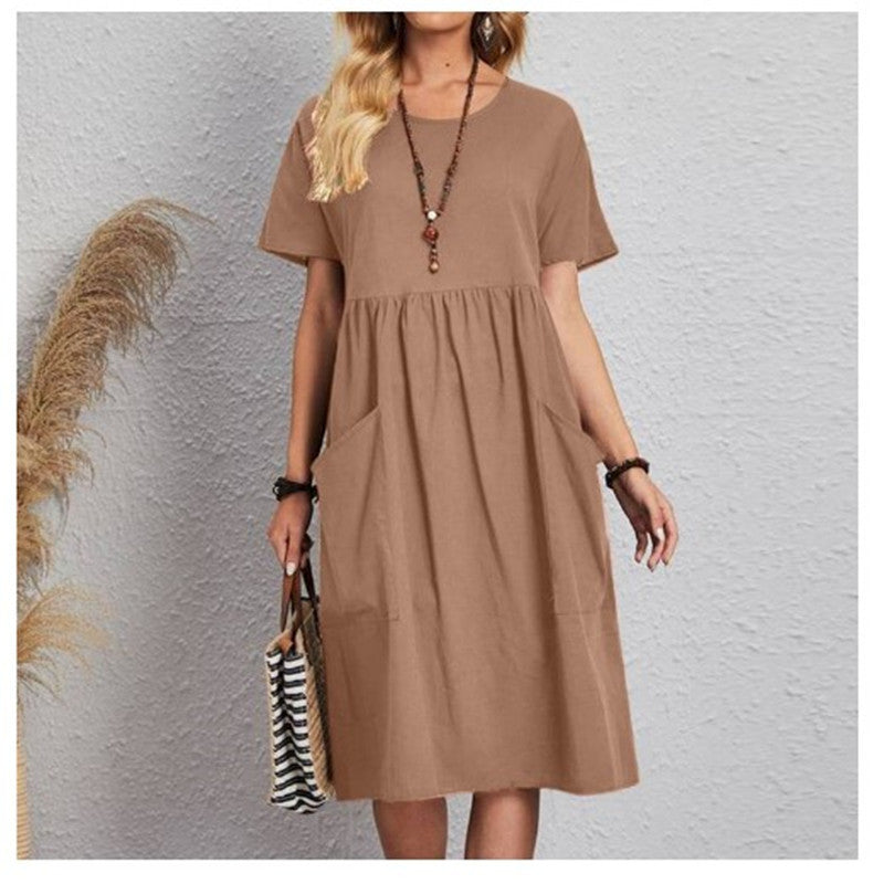 ☀️ Letní speciální nabídka【S-4XL】Elegantní bavlněno-lněné letní šaty – pohodlné, vzdušné a s lichotivým střihem.