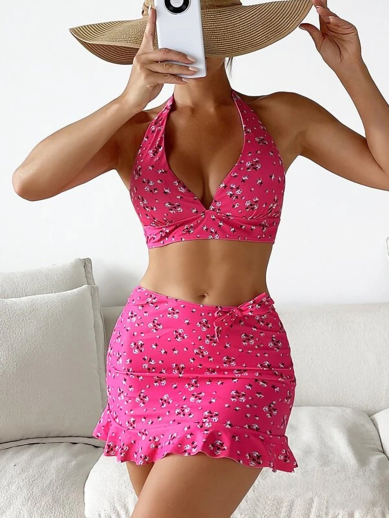 ✨👙【S–XL】 Dámské lehké potištěné rychleschnoucí plavky, prodyšné a pohodlné.