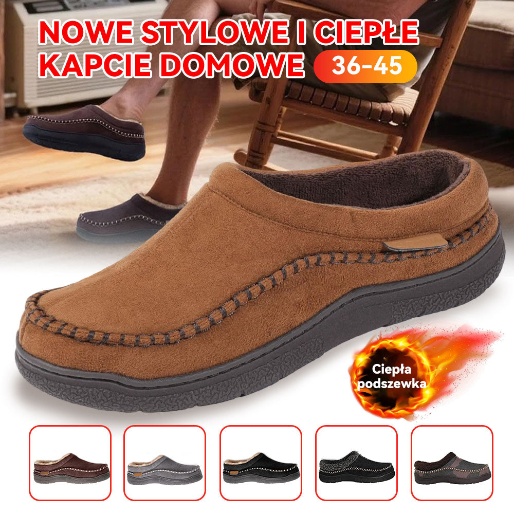 【36-45】Ciepłe, antypoślizgowe, wsuwane kapcie codzienne z bawełnianą podszewką 4181177