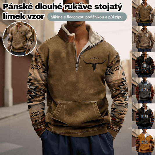 ❄🧥【S-5XL】🔥Męska zimowa bluza polarowa, długi rękaw, stójka, zamek błyskawiczny do połowy 4200018