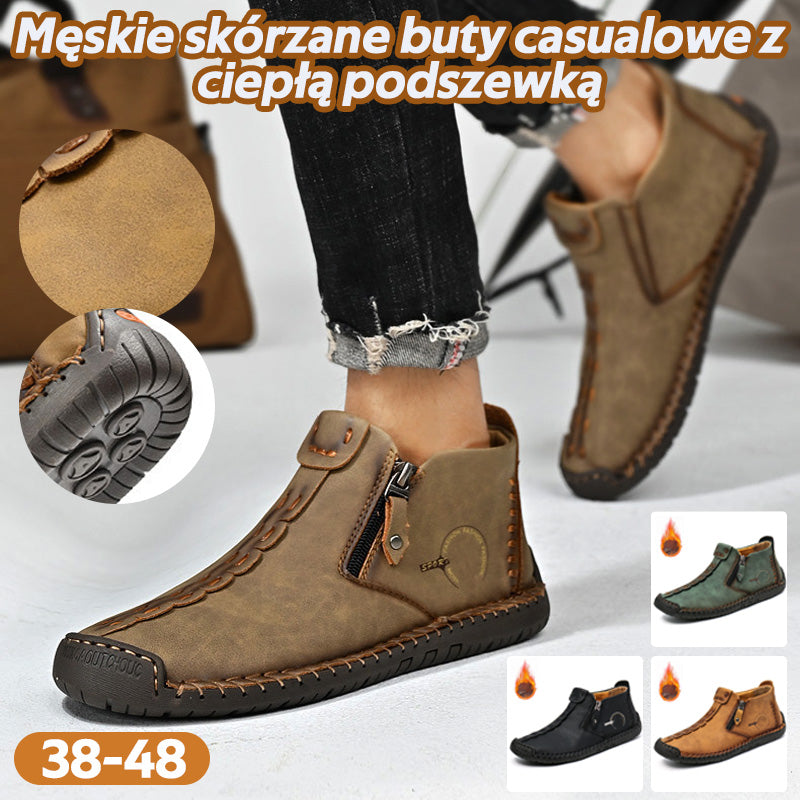 Męskie buty marki Dr. Martens, zapinane na suwak, z podszewką z futra, szyte ręcznie.【38-48】-4211274