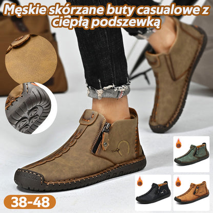 Męskie buty marki Dr. Martens, zapinane na suwak, z podszewką z futra, szyte ręcznie.【38-48】-4211274