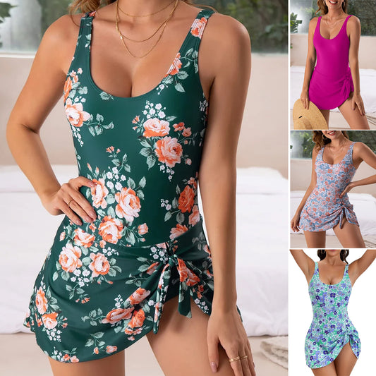 😍Letní hit🔥【XS–2XL】Nové lehké dámské jednodílné zeštíhlující plavky s potiskem – pohodlný prodyšný rychleschnoucí materiál