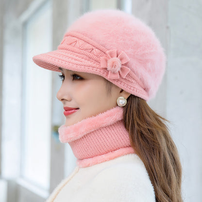 【Hat+scarf】Gorro de felpa para mujer para abrigarse en otoño e invierno 4147914