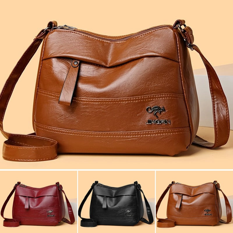 👜 Nowy model, wielowarstwowa torba na ramię w stylu retro o dużej pojemności, modna i wszechstronna