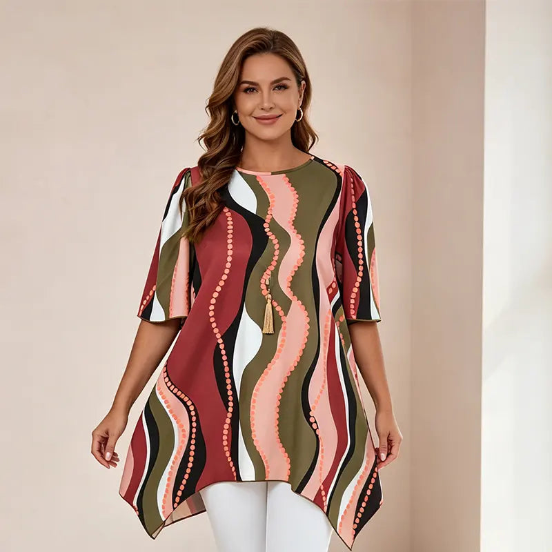【L-6XL】Letní tričko s potiskem – měkký, prodyšný materiál 🌸 Perfektní na každý den i na prázdniny! ✨