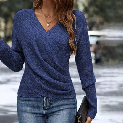 🔥Elegancki damski sweter dzianinowy na co dzień, ciepły sweter z długim rękawem na wiosnę i jesień-4190713