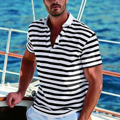 👕🔥 50% sleva! [S-7XL] Pánské pruhované polo tričko – prodyšné, pohodlné, ideální na sport i volný čas 🏃‍♂️✨