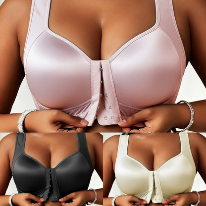 😍👙【3 darabos csomag】【40-100 kg】Női merevítő nélküli, elöl záródós melltartó